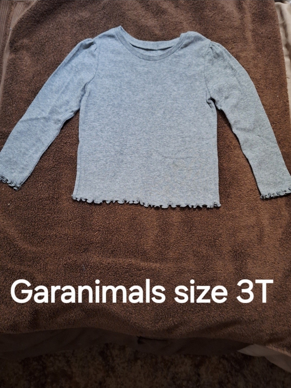 Garanimals Gray Long Sleeve Ruffle-Hem Tee